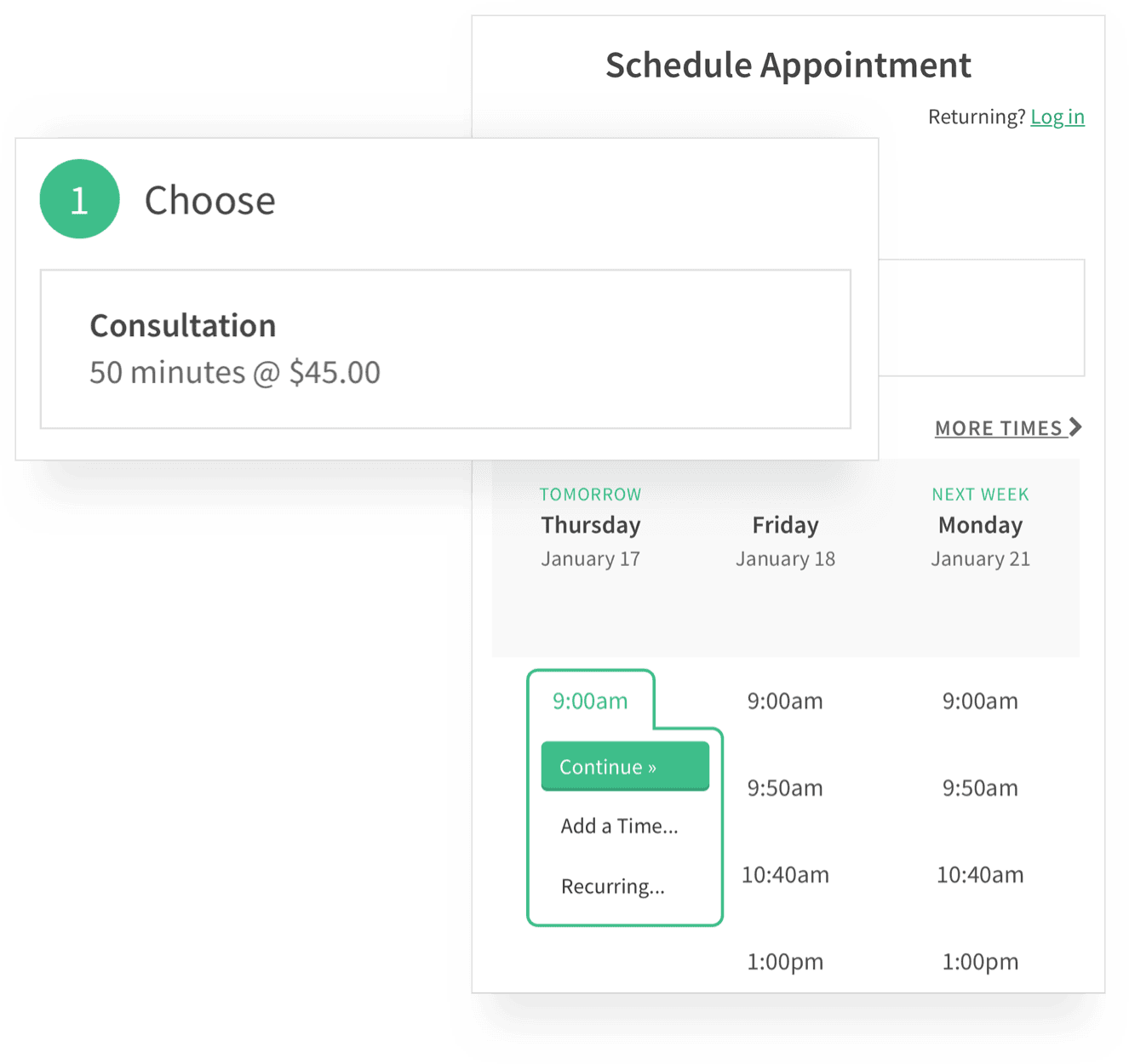 Clients can schedule their own appointments